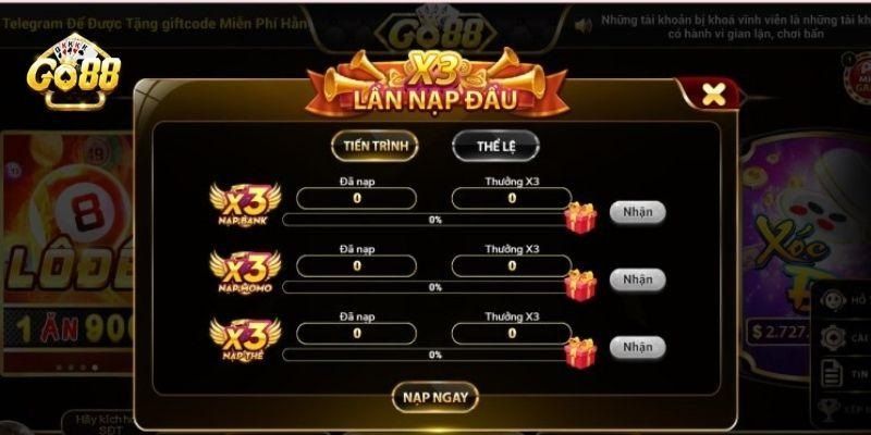 Khuyến mãi nhà cái GO88 hoàn trả 20% cược thua tuần